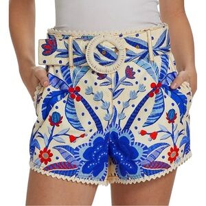 FARM Rio Blue and Red Floral Women Shorts